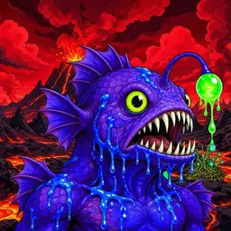 Oozlings #9714, Mutated Anglerfish · Lava Fields