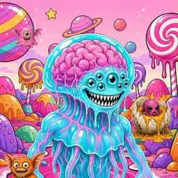 Oozlings #9716, Jellyfish Brain · Candy Planet
