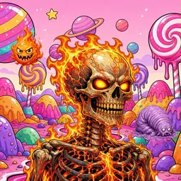 Oozlings #9717, Fire Skull · Candy Planet