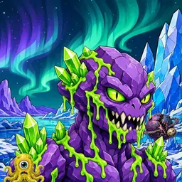Oozlings #9720, Crystal Rock · Aurora Ice