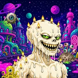 Oozlings #9721, Candle Wax · Neon City
