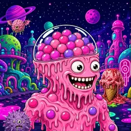 Oozlings #9725, Gumball Brain · Neon City