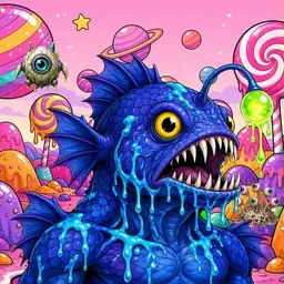Oozlings #9728, Anglerfish · Candy Planet
