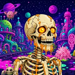 Oozlings #9729, Skull · Neon City