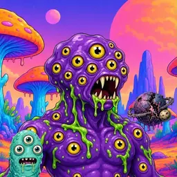 Oozlings #9739, Eyeball Cluster · Mushroom Desert