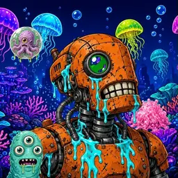Oozlings #9740, Rusty Robot · Glow Reef