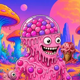 Oozlings #9743, Gumball Brain · Mushroom Desert