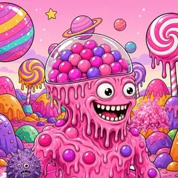 Oozlings #9744, Gumball Brain · Candy Planet