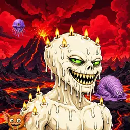 Oozlings #9745, Candle Wax · Lava Fields