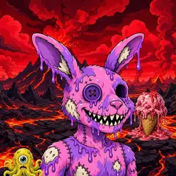 Oozlings #9749, Zombie Bunny · Lava Fields