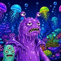 Oozlings #9752, Slug · Glow Reef