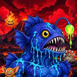 Oozlings #9755, Anglerfish · Lava Fields
