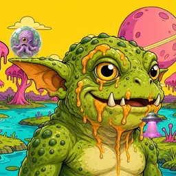 Oozlings #9756, Toad Goblin · Turquoise Swamp