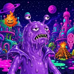 Oozlings #9757, Slug · Neon City
