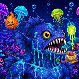 Oozlings #9763, Anglerfish · Glow Reef