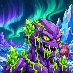 Oozlings #9772, Crystal Rock · Aurora Ice
