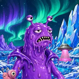 Oozlings #9777, Slug · Aurora Ice