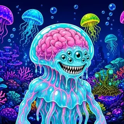Oozlings #9778, Jellyfish Brain · Glow Reef