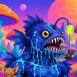 Oozlings #9779, Anglerfish · Mushroom Desert