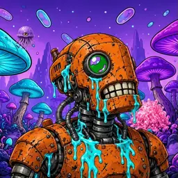 Oozlings #9780, Rusty Robot · Fungus Forest