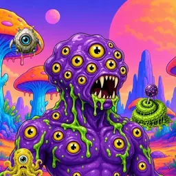 Oozlings #9782, Eyeball Cluster · Mushroom Desert