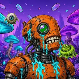 Oozlings #9799, Rusty Robot · Fungus Forest