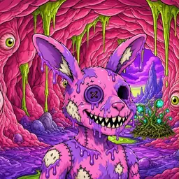 Oozlings #98, Zombie Bunny · Flesh Cave