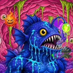 Oozlings #9802, Anglerfish · Flesh Cave