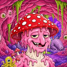 Oozlings #9803, Mushroom Head · Flesh Cave