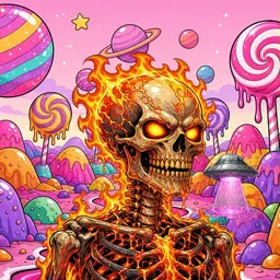 Oozlings #9805, Fire Skull · Candy Planet