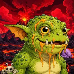 Oozlings #9809, Toad Goblin · Lava Fields