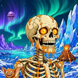 Oozlings #9811, Skull · Aurora Ice