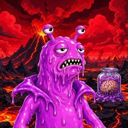 Oozlings #9812, Mutated Slug · Lava Fields