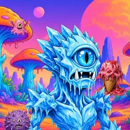 Oozlings #9813, Ice Cyclops · Mushroom Desert