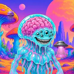 Oozlings #9814, Jellyfish Brain · Mushroom Desert