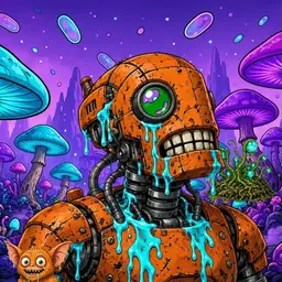 Oozlings #9821, Rusty Robot · Fungus Forest