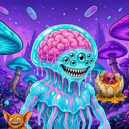 Oozlings #9822, Jellyfish Brain · Fungus Forest