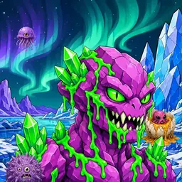 Oozlings #9825, Mutated Crystal Rock · Aurora Ice