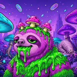 Oozlings #9826, Mutated Slime Sloth · Fungus Forest