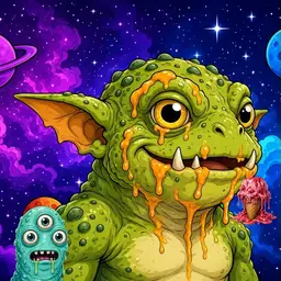 Oozlings #9827, Toad Goblin · Void Nebula