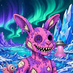 Oozlings #9833, Zombie Bunny · Aurora Ice