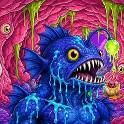 Oozlings #9837, Anglerfish · Flesh Cave