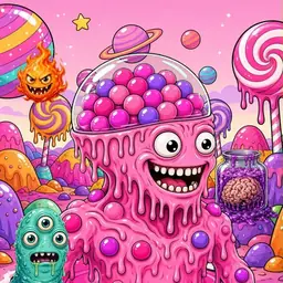 Oozlings #9843, Gumball Brain · Candy Planet