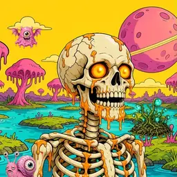 Oozlings #9845, Skull · Turquoise Swamp