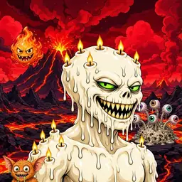 Oozlings #985, Candle Wax · Lava Fields