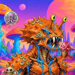 Oozlings #9851, Mutated Crab · Mushroom Desert