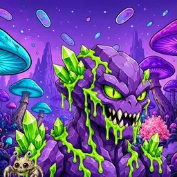Oozlings #9853, Crystal Rock · Fungus Forest