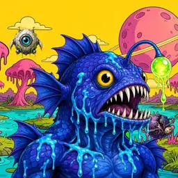 Oozlings #9854, Anglerfish · Turquoise Swamp