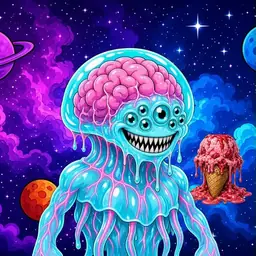 Oozlings #9858, Jellyfish Brain · Void Nebula