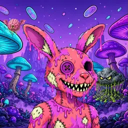 Oozlings #9859, Mutated Zombie Bunny · Fungus Forest